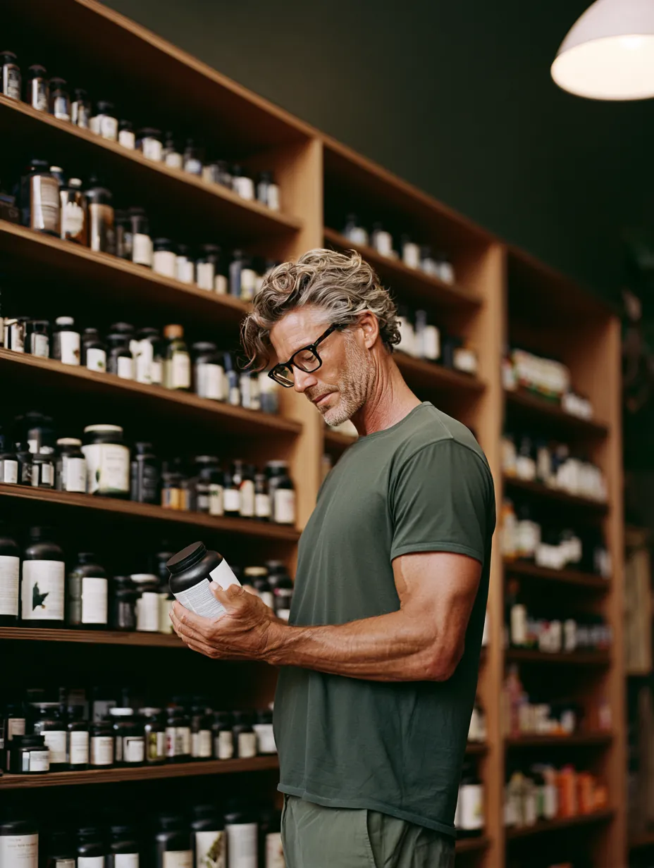 A shopper considering a shelf.